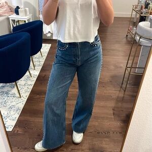 Reformation Cary High Rise Slouchy Wide Leg Jeans